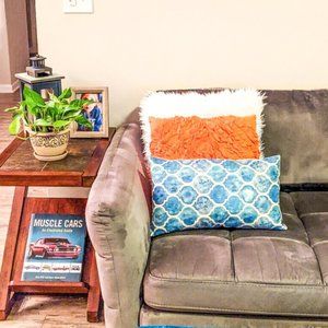 Luxurious Blue "Water Colors" Accent Pillow Cover